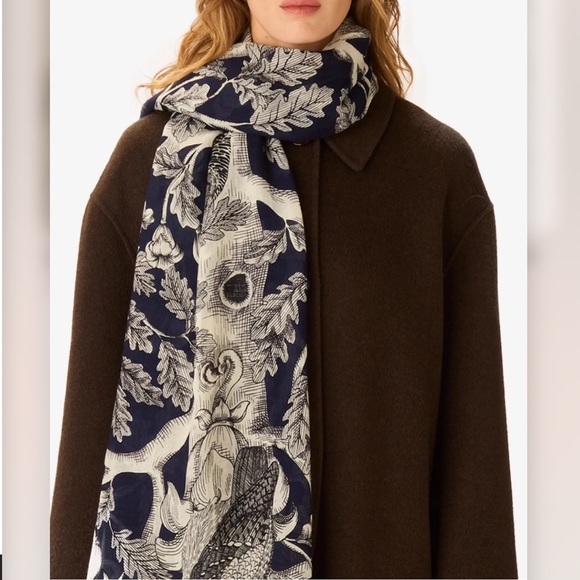 NWT Inoui Editions Archimede Owls in Tree Wool Scarf - Picture 7 of 7